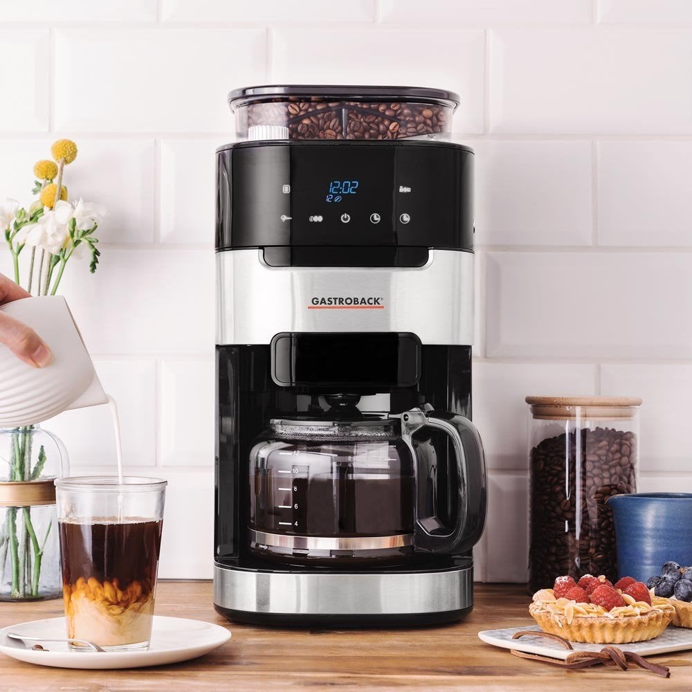 Gastroback Grind & Brew Pro 42711, Ophalen, 10 kopjes of meer, Gemalen koffie, Koffiemachine