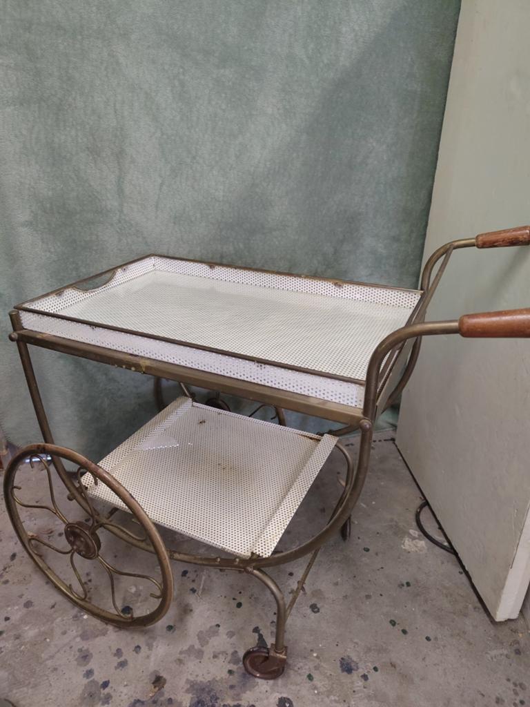 Vintage serveerwagen / theewagen met wielen, Ophalen