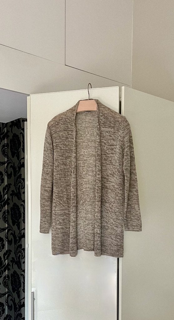 Gerry Weber losjes gebreid lang vest, zonder knopen mt large, Bruin, Maat 42/44 (L), Ophalen of Verzenden, Zo goed als nieuw
