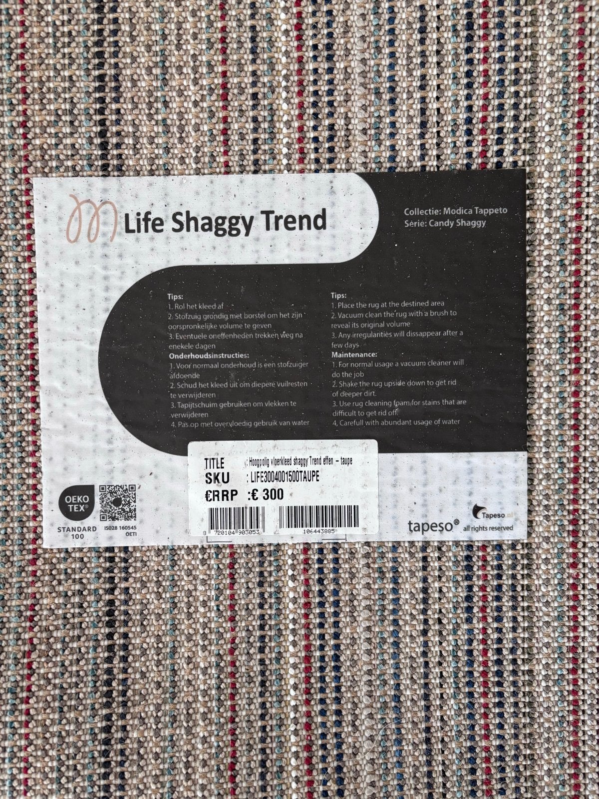 Life Shaggy Trend Vloerkleed Taupe - Zo goed als nieuw, Ophalen, 200 cm of meer, Zo goed als nieuw, 200 cm of meer
