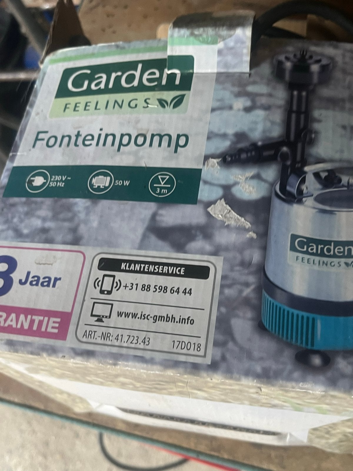 Garden Feelings Fonteinpomp / Dompelpomp 50W, Ophalen of Verzenden, Nieuw, Elektrisch, Dompelpomp