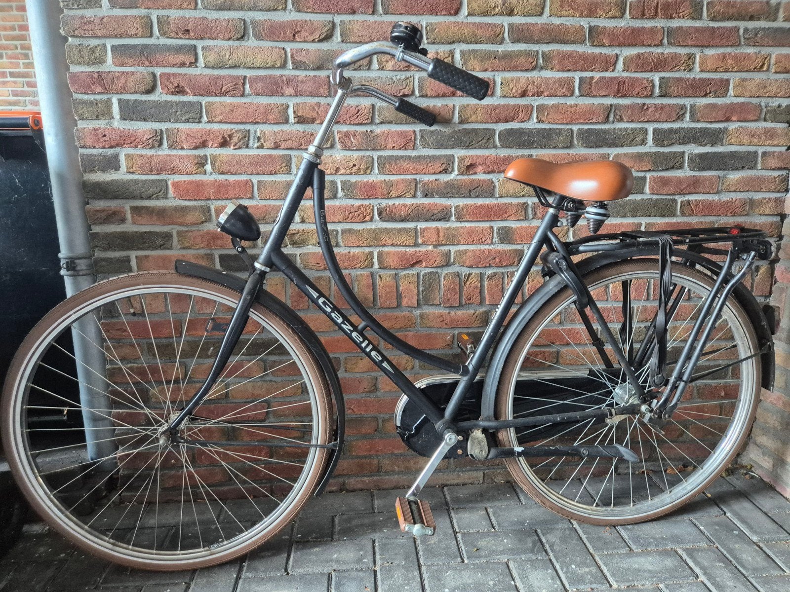 Gazelle damesfiets, zwart, met terugtraprem, Fietsen en Brommers, Ophalen, Terugtraprem, Gazelle, 53 tot 56 cm