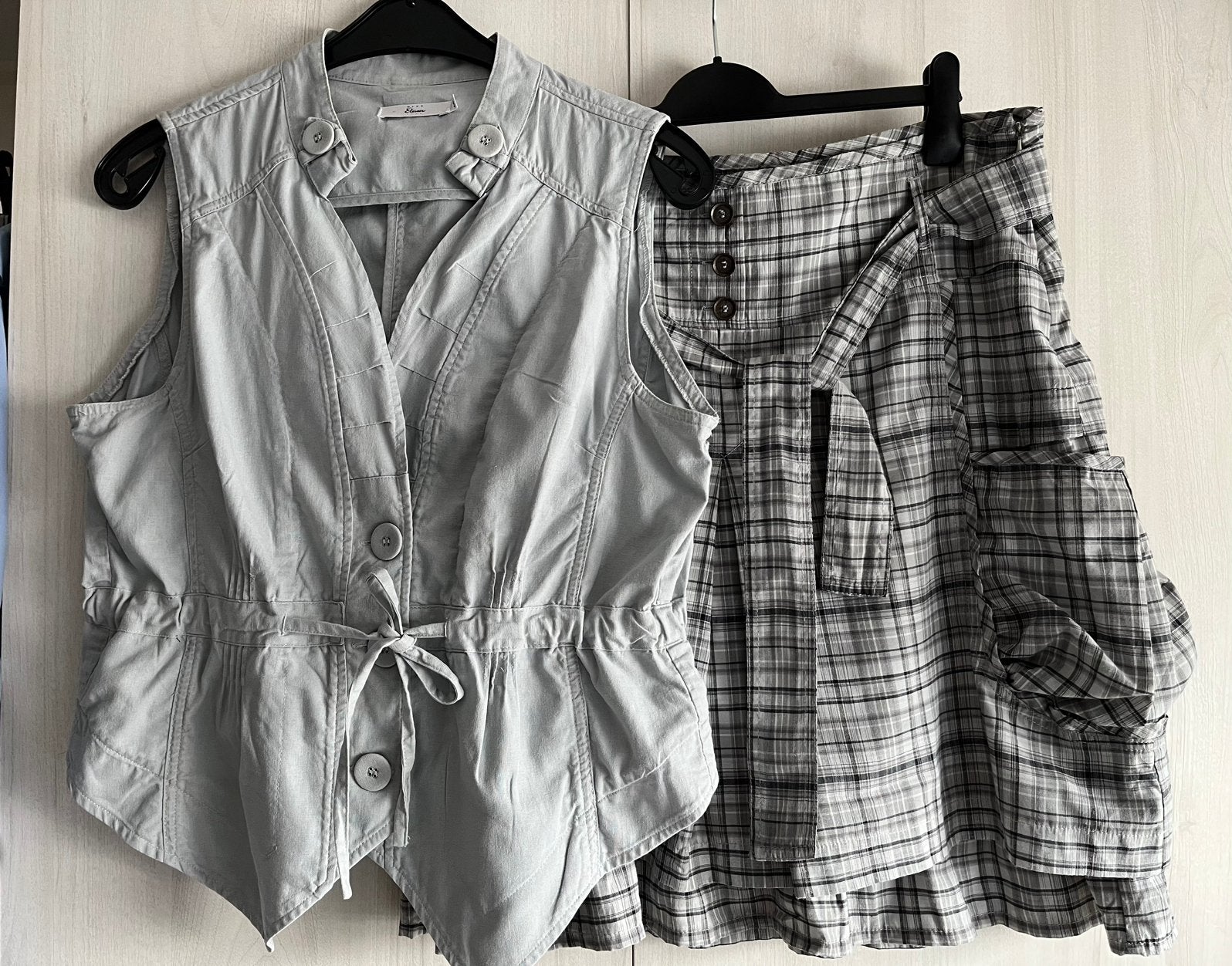 Rok met Gilet merk Miss Etam maat 46 super leuke set, Maat 46/48 (XL) of groter, Ophalen of Verzenden, Zo goed als nieuw, Grijs