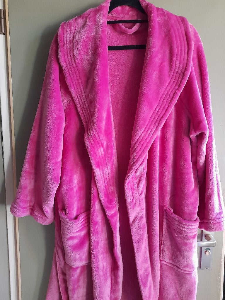 Badjas fleece roze maat 44, Onbekend, Ophalen of Verzenden, Zo goed als nieuw, Maat 42/44 (L)