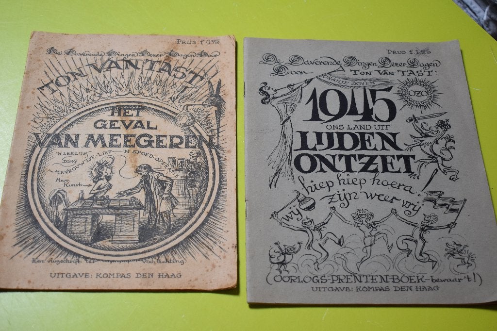 Oorlogsprentenboek deel 1 en 2- 1945- T. van tast, T. Van Tast, Ophalen of Verzenden, Overige onderwerpen, Tweede Wereldoorlog