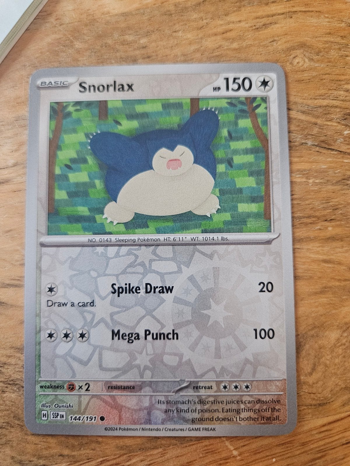 Pokémon Kaart Snorlax 144/197 SSP reverse holo, Ophalen of Verzenden, Zo goed als nieuw, Losse kaart