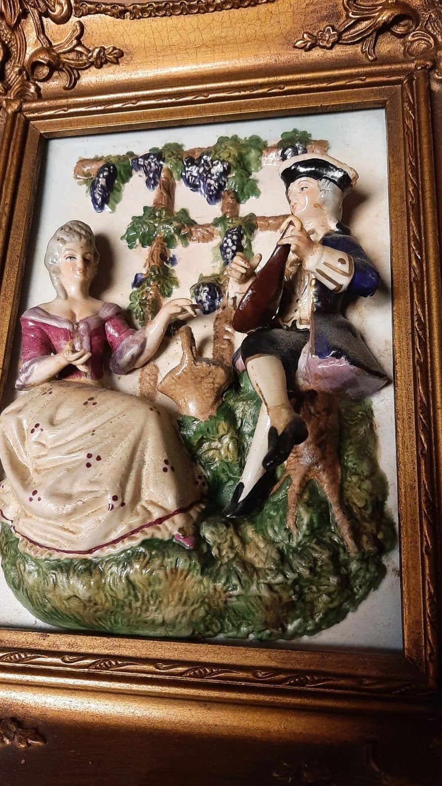 Antieke schilderijtjes met echt porselein, Antiek en Kunst, Curiosa en Brocante, Ophalen