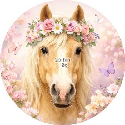 L2334 luxe icing paard 20cm v slagroom kwark taart top, Ophalen of Verzenden, Nieuw, Taarten, Versiering