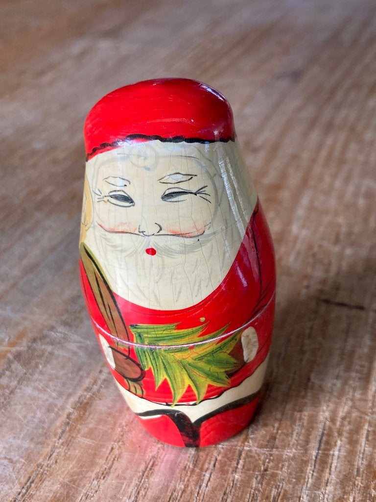 Matroesjka kerstman kerstmis kerst 3-delig, Ophalen of Verzenden, Gebruikt