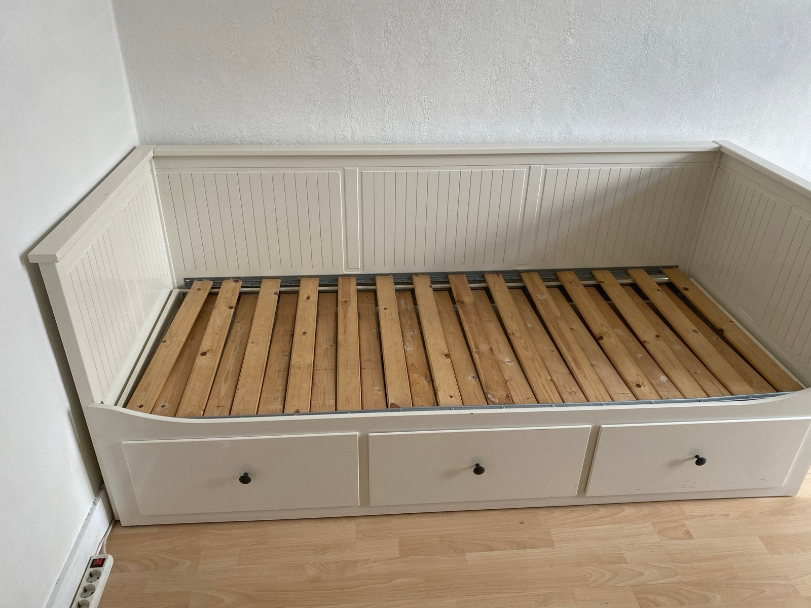 IKEA Hemnes Bedbank met 3 lades - Wit, Wit, Tweepersoons, Ophalen of Verzenden, 80 cm