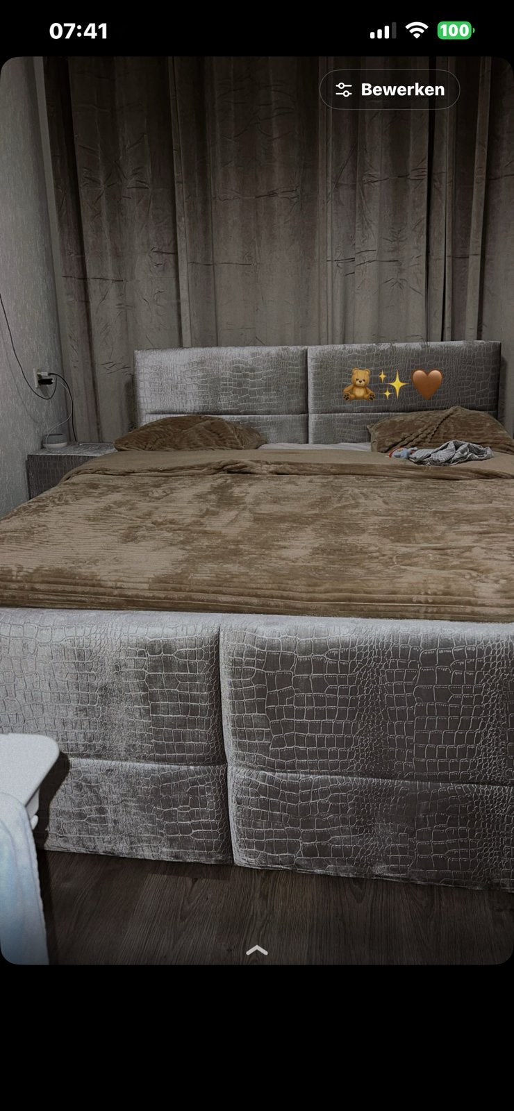 Eric kuster bed croco, Huis en Inrichting, 210 cm, Tweepersoons, Ophalen of Verzenden, Zo goed als nieuw