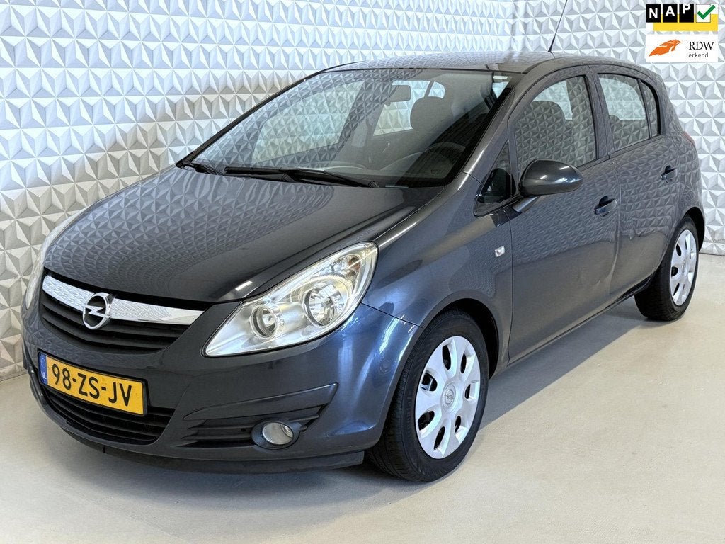 Opel Corsa 1.2-16V Enjoy 5drs AIRCO - Koppakking lek?! (2008, Auto's, Opel, Voorwielaandrijving, Stof, Zwart, 4 cilinders