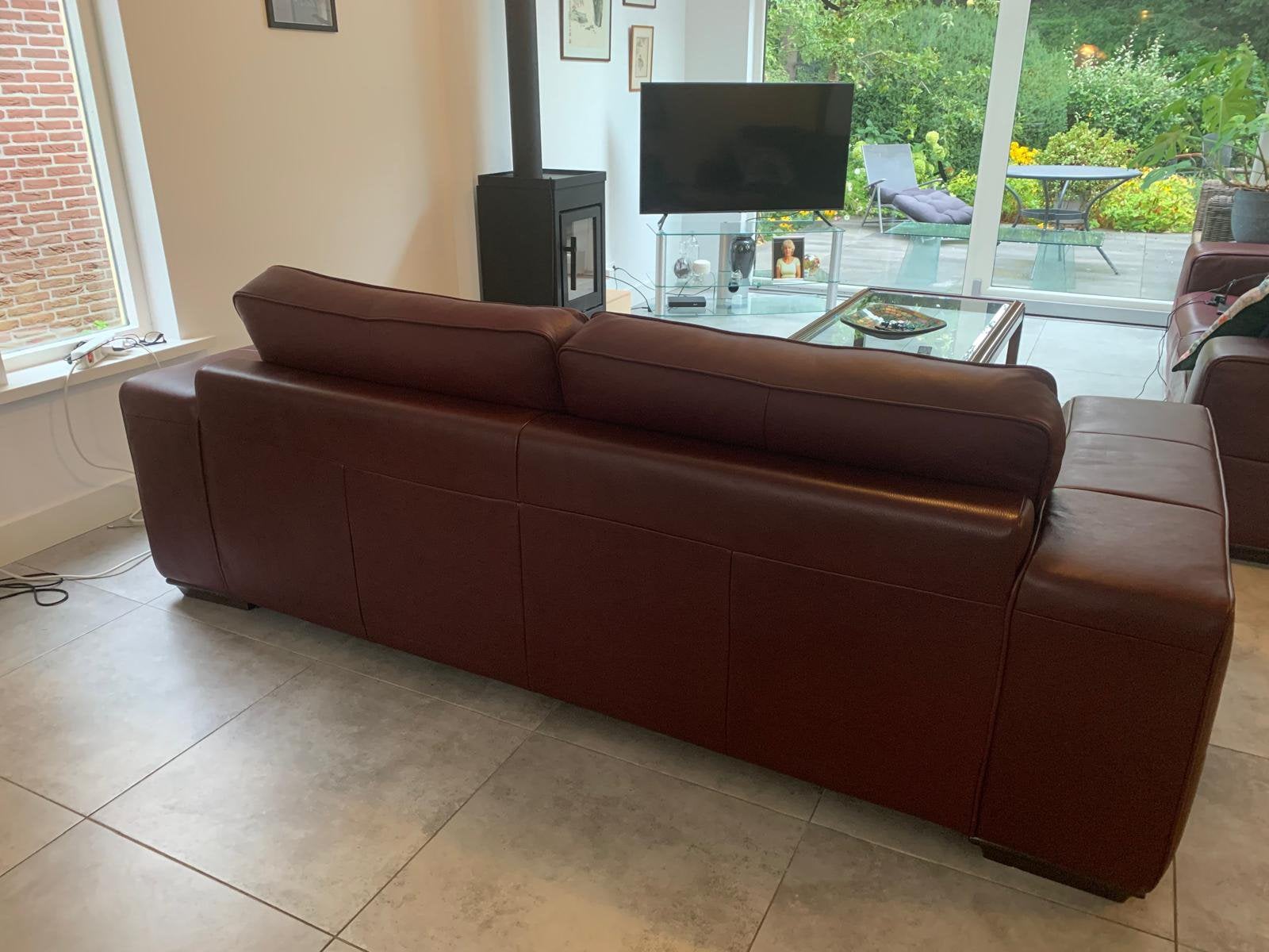 NATUZZI. Beautiful Italian Classic Leather Couch, Ophalen, 250 tot 300 cm, 125 tot 150 cm, Tweepersoons
