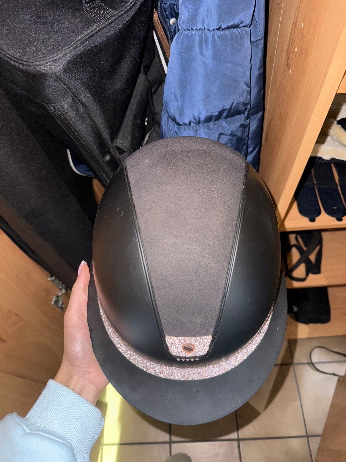 Samshiels paardrijdcap, Dieren en Toebehoren, Paardrijkleding, Ophalen of Verzenden, Zo goed als nieuw, Schoeisel