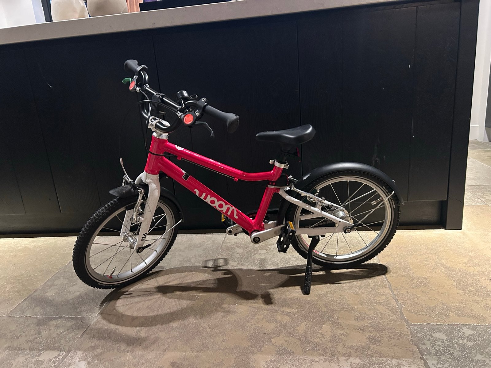 Woom 3 kinderfiets - rood - 16 inch, Ophalen, Gebruikt, Terugtraprem, 16 tot 20 inch