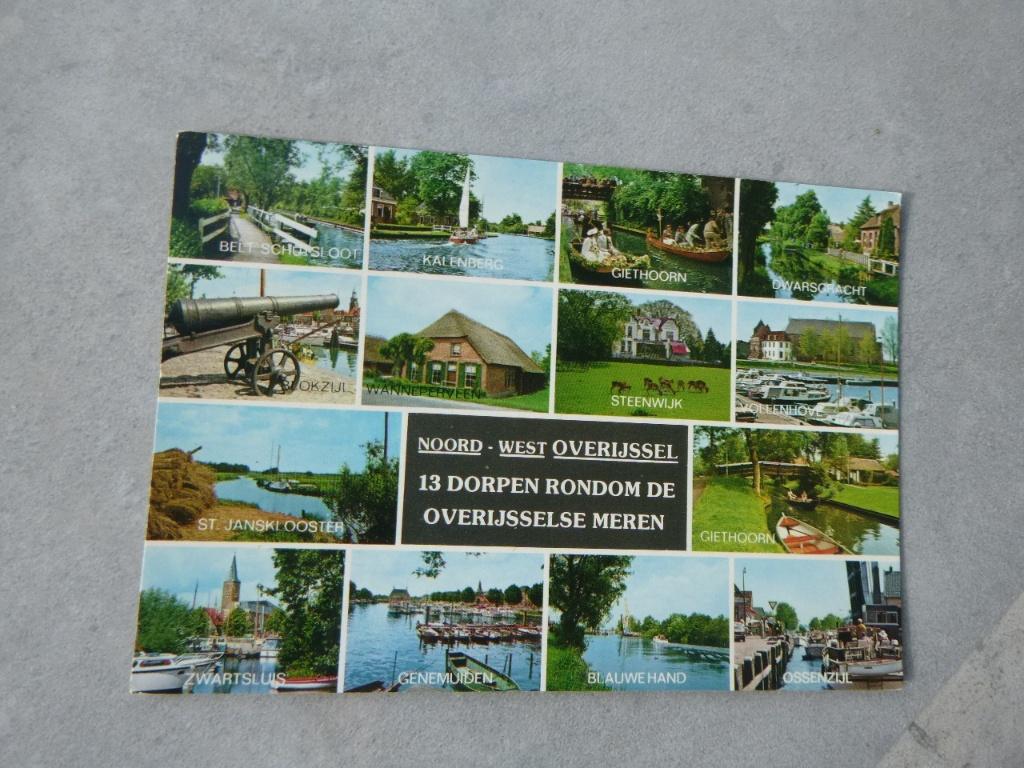 Noord West Overijssel, 13 dorpen rondom overijselse meren, Verzamelen, Ansichtkaarten | Nederland, Verzenden, 1980 tot heden, Gelopen