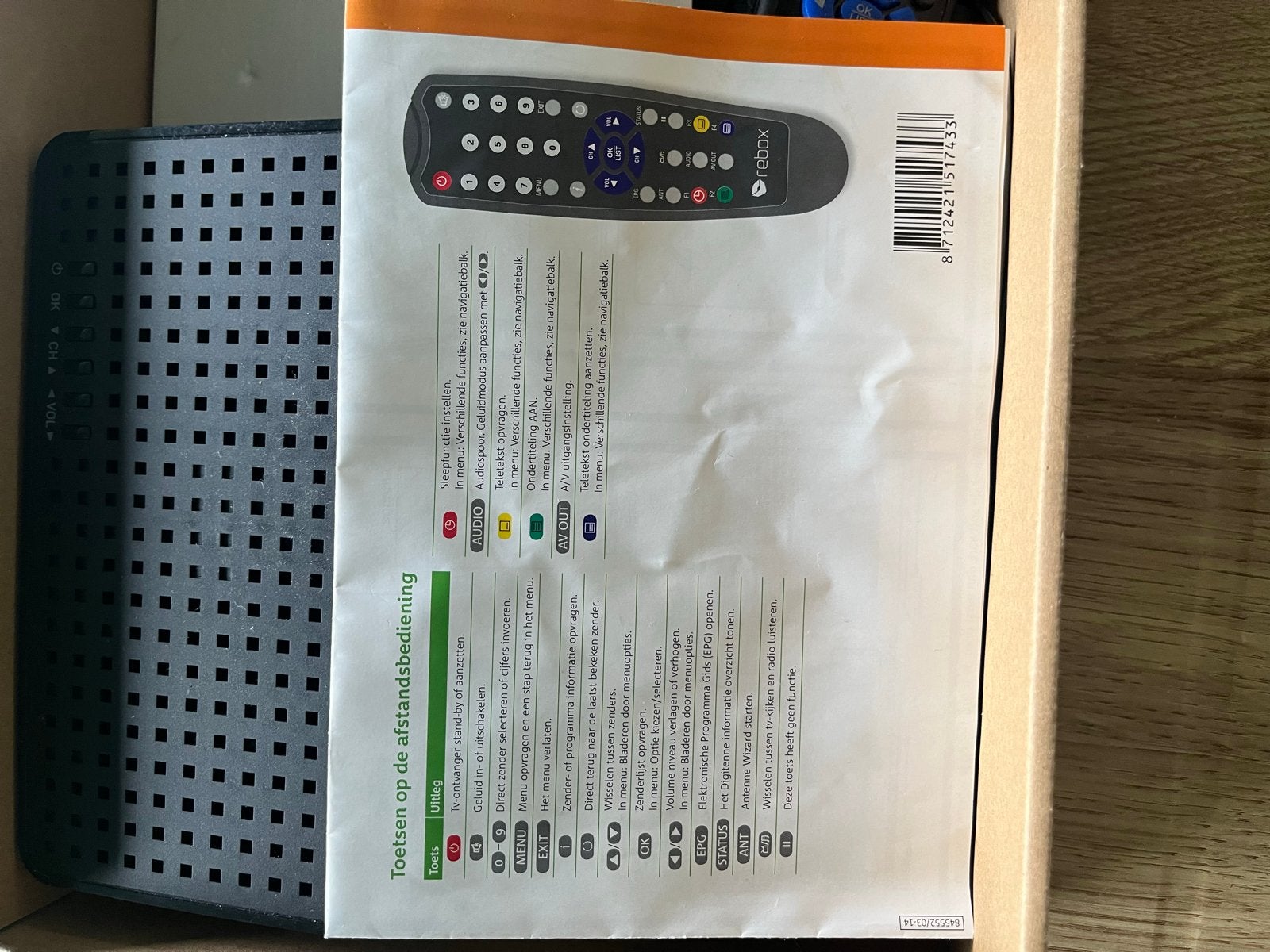 KPN Digitenne Rebox digitale ontvanger met afstandsbediening, Audio, Tv en Foto, Decoders en Harddiskrecorders, Ophalen of Verzenden