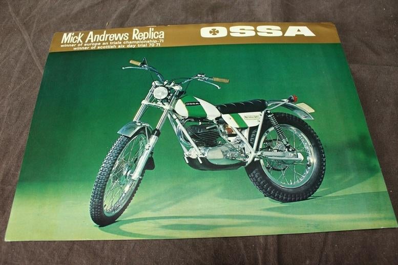 OSSA 250 TR 1972  Mick Andrews replica motorfiets  folder, Ophalen of Verzenden, Overige merken