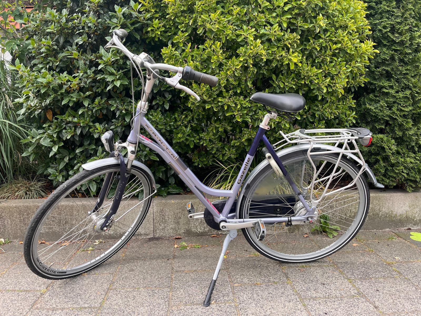 Gazelle Lila Zilver damesfiets 7 versnellingen, Ophalen, Gebruikt, Versnellingen, 56 cm of meer