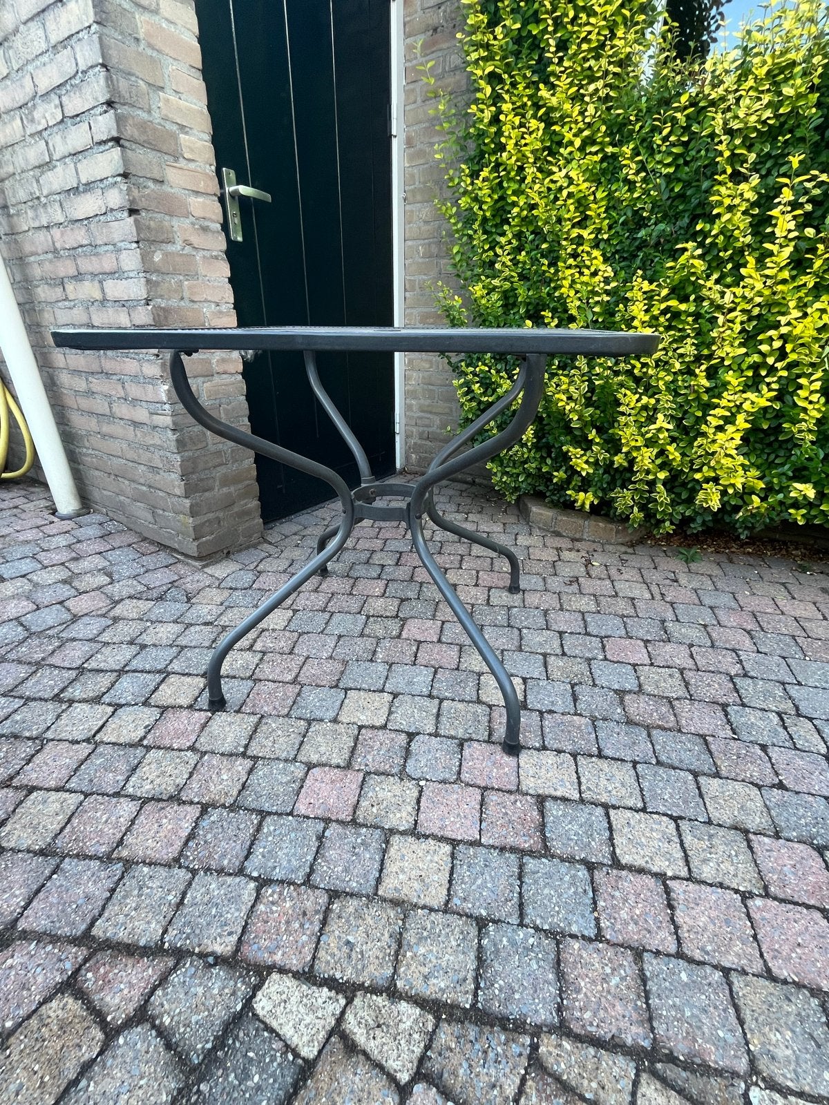Metalen tuintafel 80x80cm, Ophalen, Gebruikt, Vierkant, Metaal
