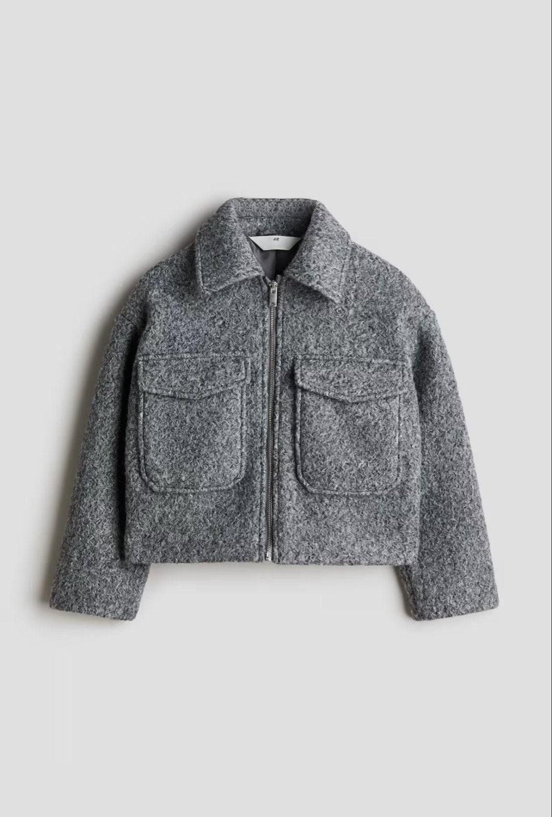 H&M grijs bouclé jasje maat 146 (10-11 jaar), Ophalen of Verzenden, Nieuw, Meisje, Jas