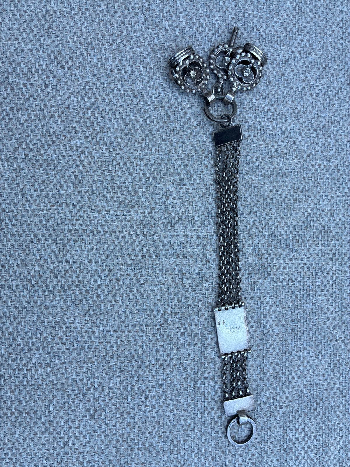Nederlandse Zilveren Chatelaine 1814-1905 met Horlogesleutel, Verzenden, Zilver
