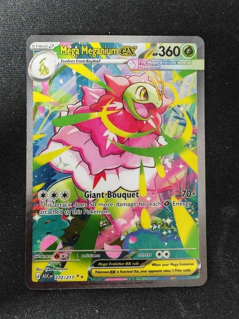 Mega Meganium EX Pokémon Kaart 272/217, Ophalen, Zo goed als nieuw, Losse kaart