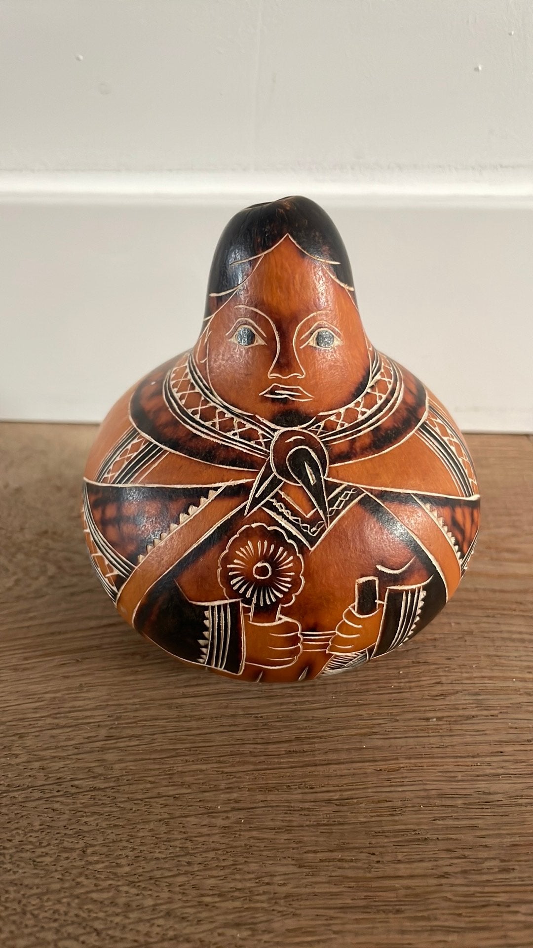 Hanggegraveerde kalebas, Antiek en Kunst, Ophalen of Verzenden