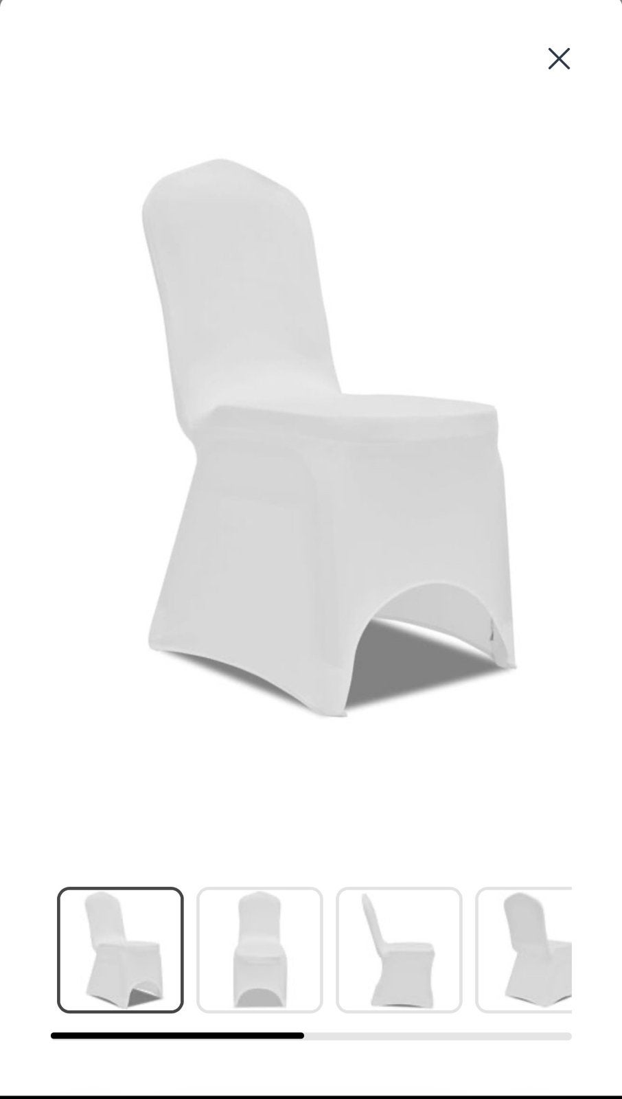 50 Witte Stoelhoezen van Stretch Stof, Ophalen, Wit, Nieuw, Stof