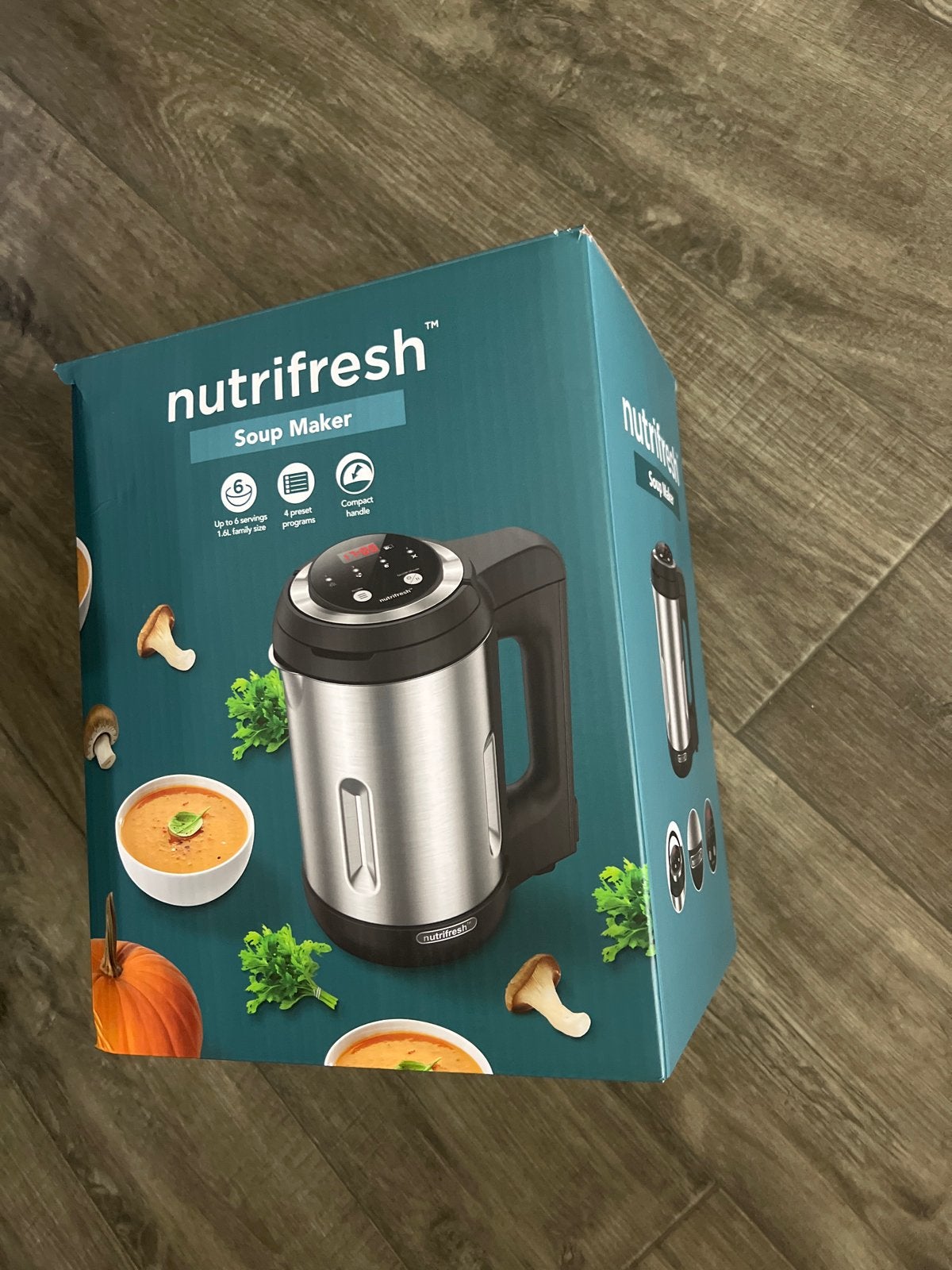 Nieuw in doos Nutrifresh Soepmaker - 1.6 L, 4 programma's, 1 tot 2 liter, Ophalen, Nieuw, 3 snelheden of meer