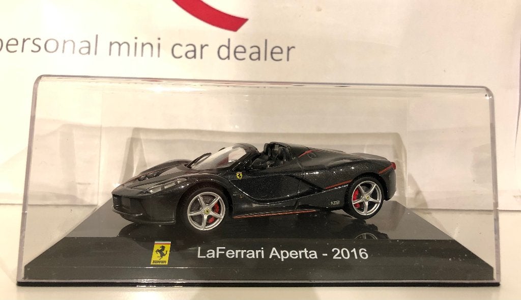 Altaya 1:43 LaFerrari Aperta 2016 zwart nieuw in display, Ophalen of Verzenden, Nieuw, Auto, Overige merken