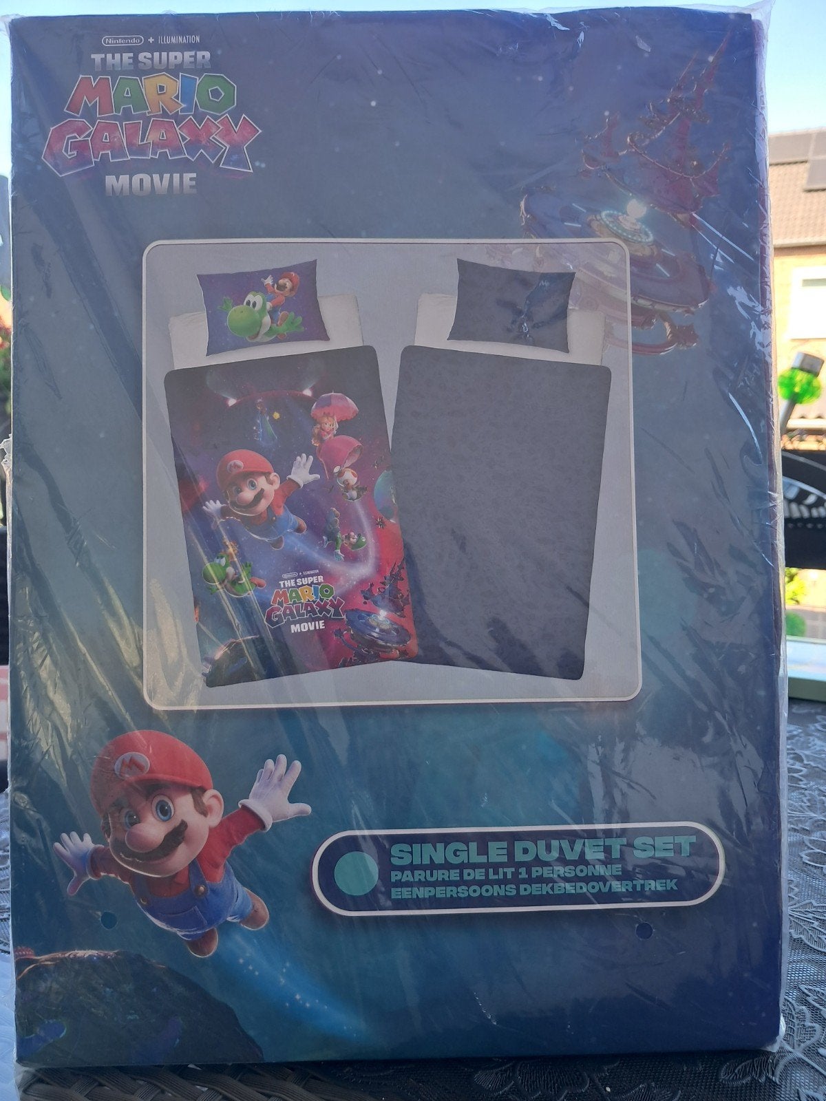 Super Mario Galaxy Movie Eenpersoons Dekbedovertrek, Overige merken, Nieuw, Ophalen of Verzenden, Meerkleurig