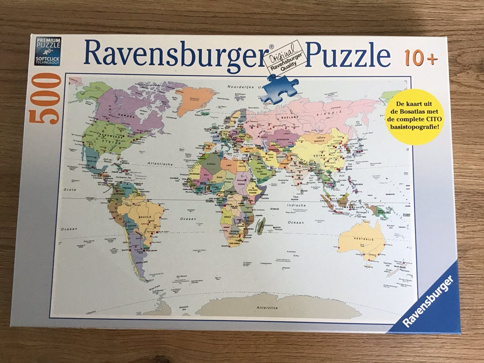 Ravensburger puzzel Wereldkaart CITO 500 stukjes - nieuw, Ophalen of Verzenden, 500 t/m 1500 stukjes, Nieuw, Legpuzzel