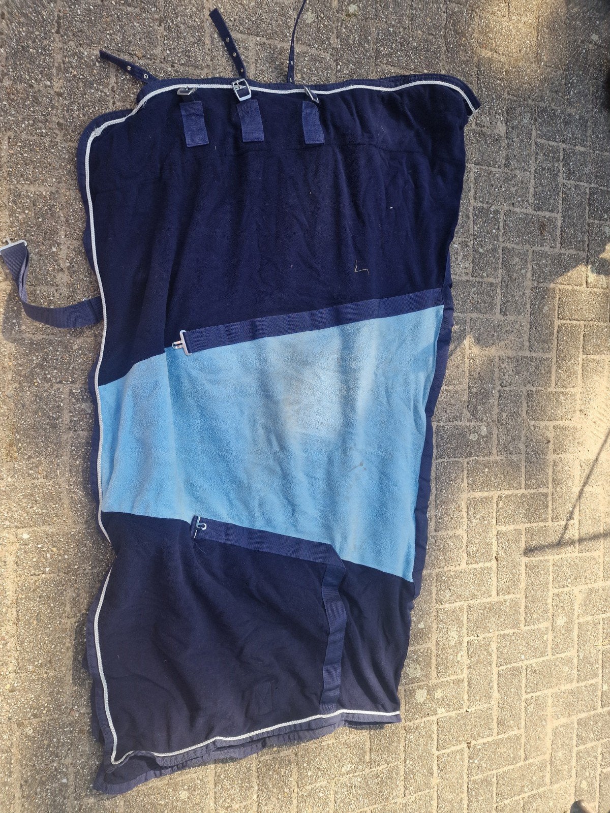 fleece deken met hals, Full (L), Gebruikt, Blauw, Fleece