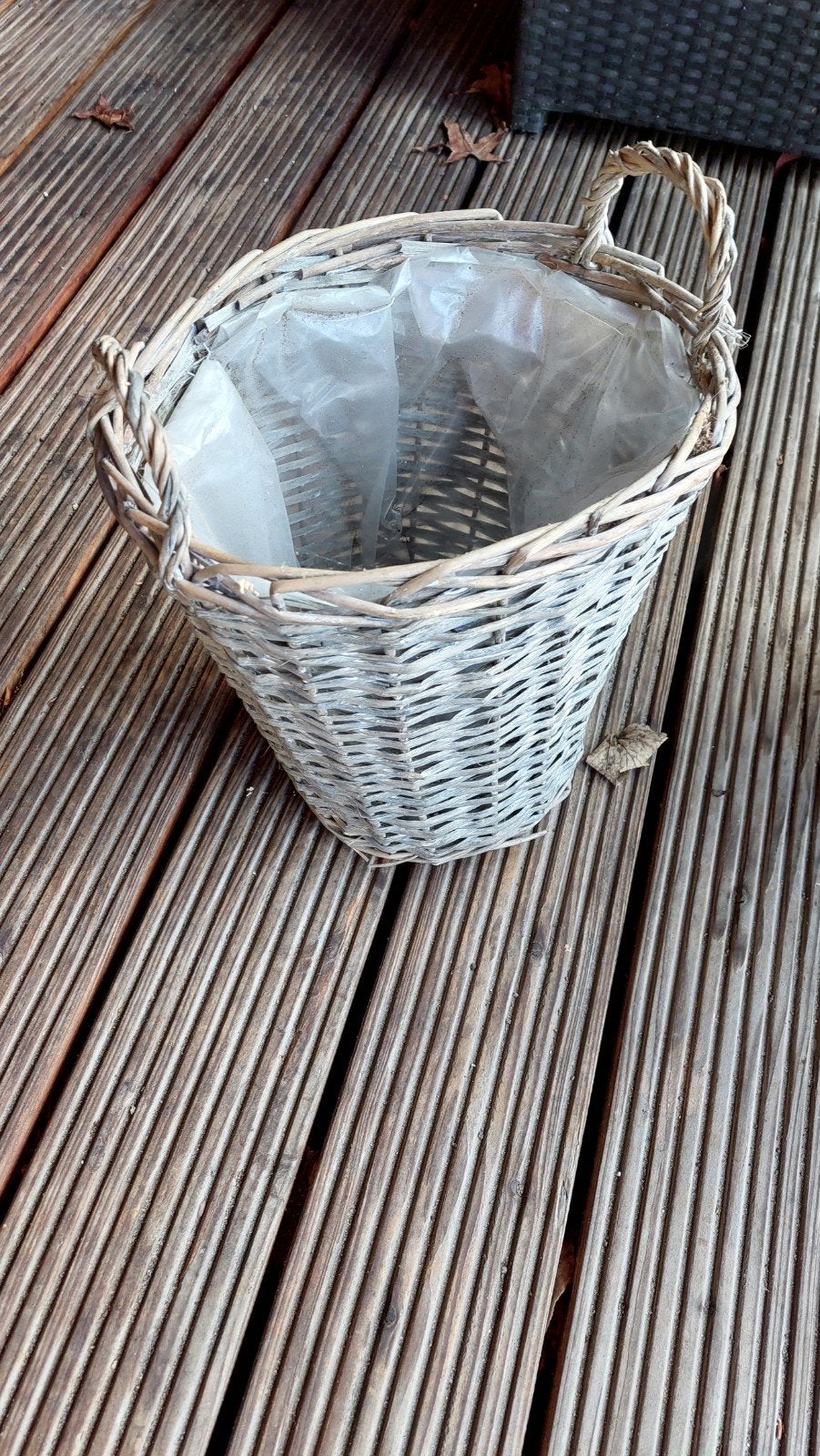 Mooie rieten mand voor planten of decoratie (30x25cm), Gebruikt, Gevlochten, Mand, Rond