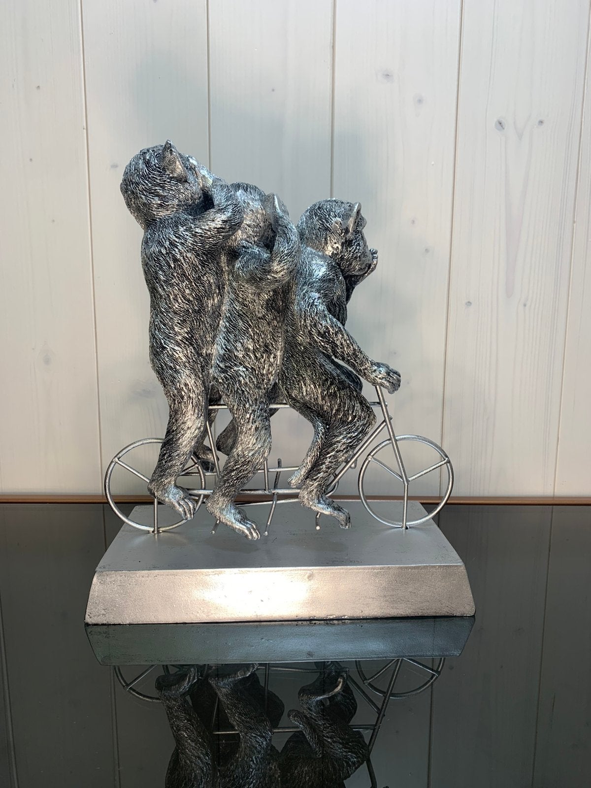 3 apen op een fiets - horen, zien en zwijgen - Shabella-deco, Overige stijlen, Shabella, Nieuw, Ophalen of Verzenden