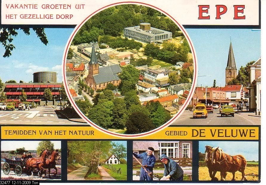Ansichtkaart 	Epe	7-luik	Paarden, Verzenden, 1980 tot heden, Gelopen, Gelderland