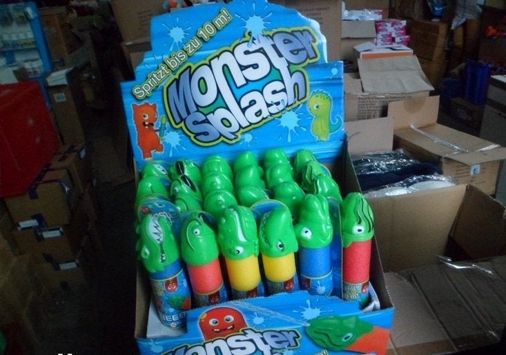 PARTIJ WATERSPUIT MONSTER SPLASH 32CM IN DISPLAY, ., Nieuw, Ophalen of Verzenden, .