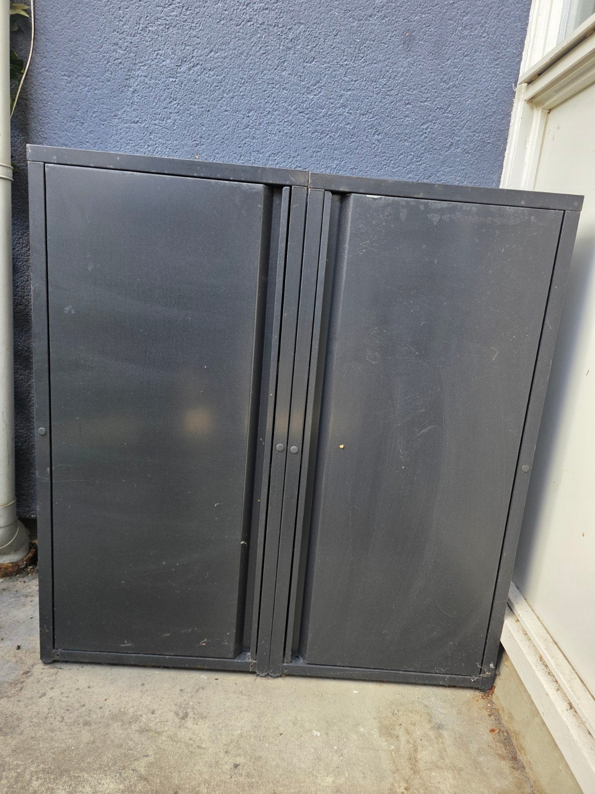 2x Metalen Opbergkasten Bruin - 40x34x85cm met 2 Planken, Ophalen, Gebruikt
