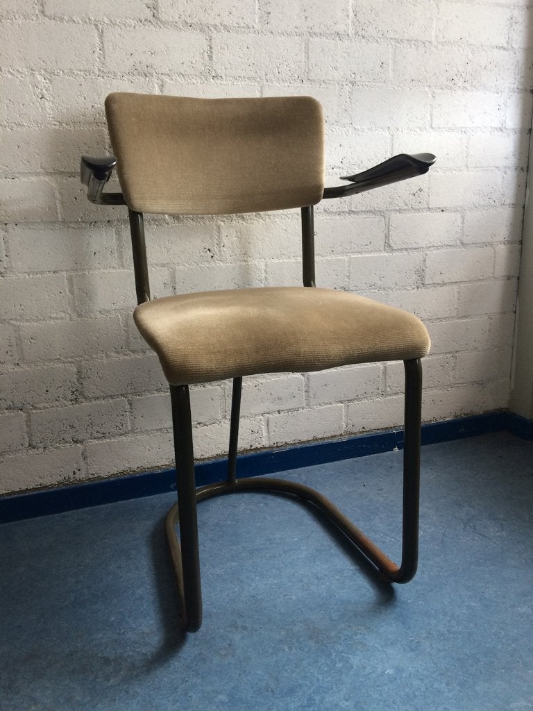 Vintage buisframe stoelen - gispen de wit stijl, Huis en Inrichting, Ophalen, Gebruikt, Drie, Vintage - industrieel - mid-century - modern - zakelijk
