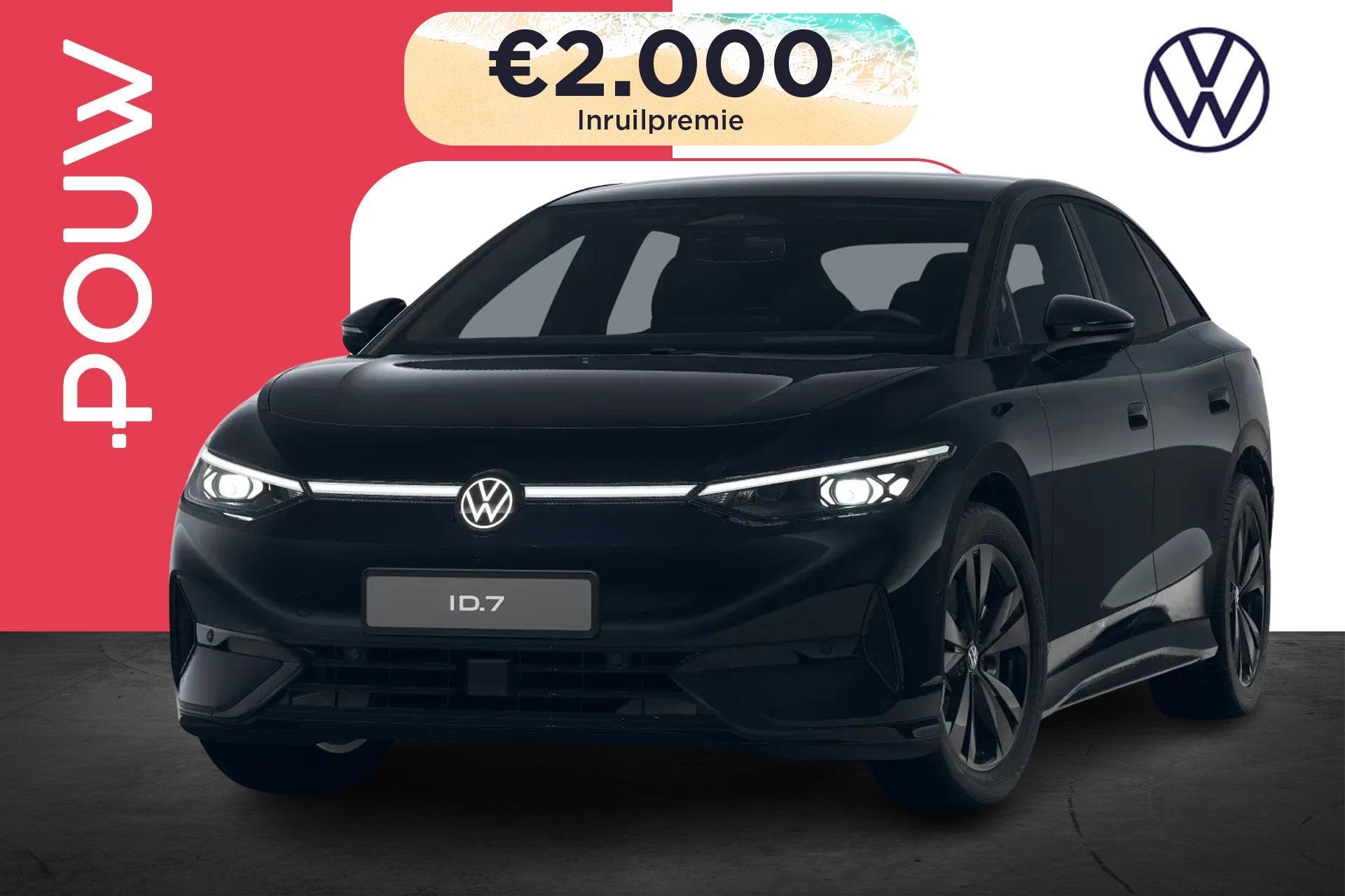Volkswagen ID.7 286pk Limited Edition Plus 77 kWh | Trekhaak, Auto's, Automaat, 12 maanden, Zwart, Zwart