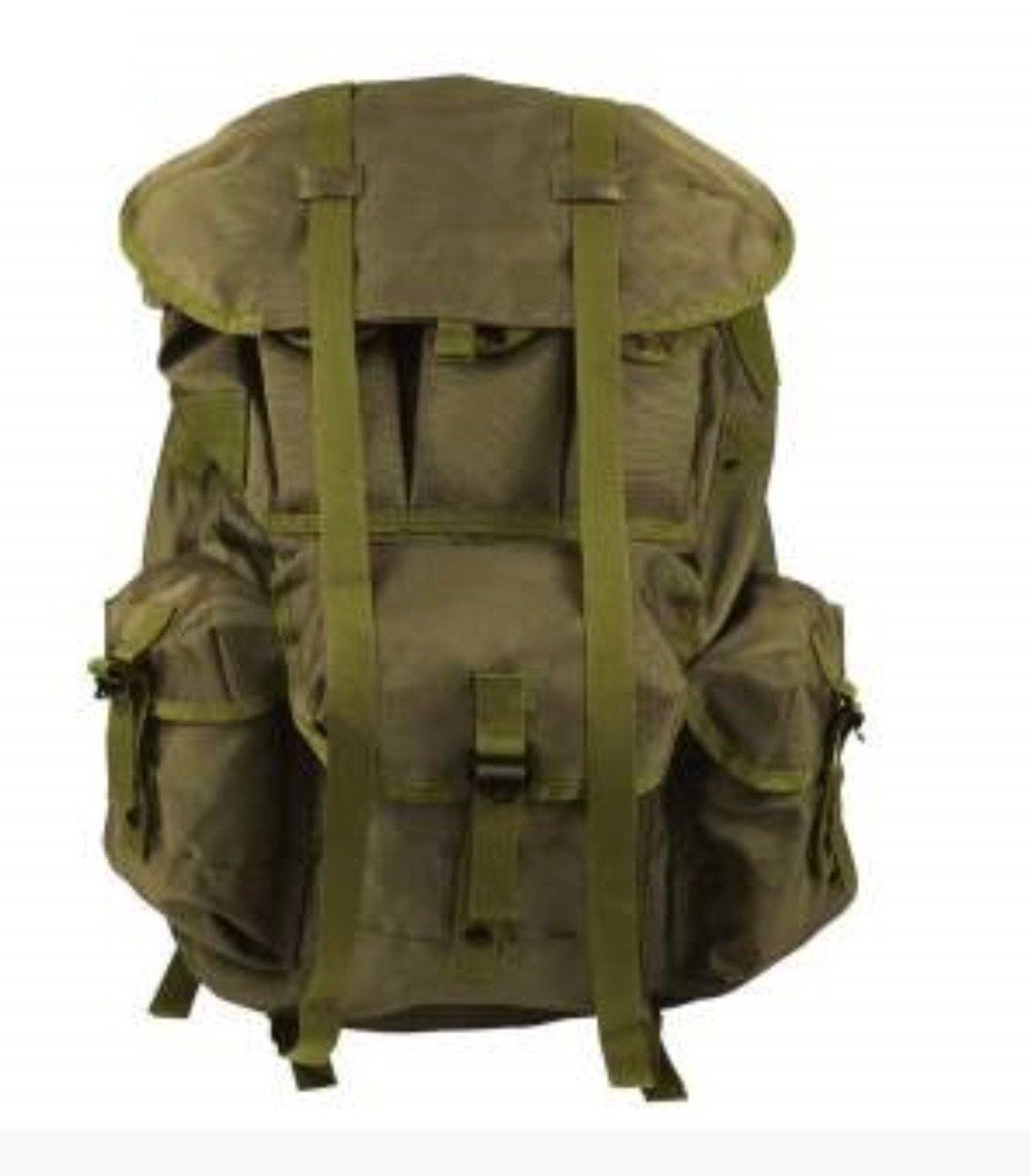 Vintage Leger Rugzak met Extern Frame - Groen, Ophalen, Landmacht, Amerika