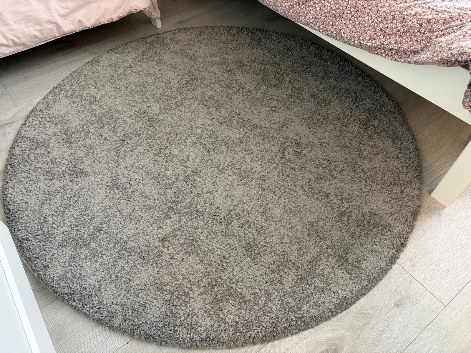 Ronde vloerkleed stoense IKEA grijs, Ophalen, 100 tot 150 cm, Rond, Zo goed als nieuw