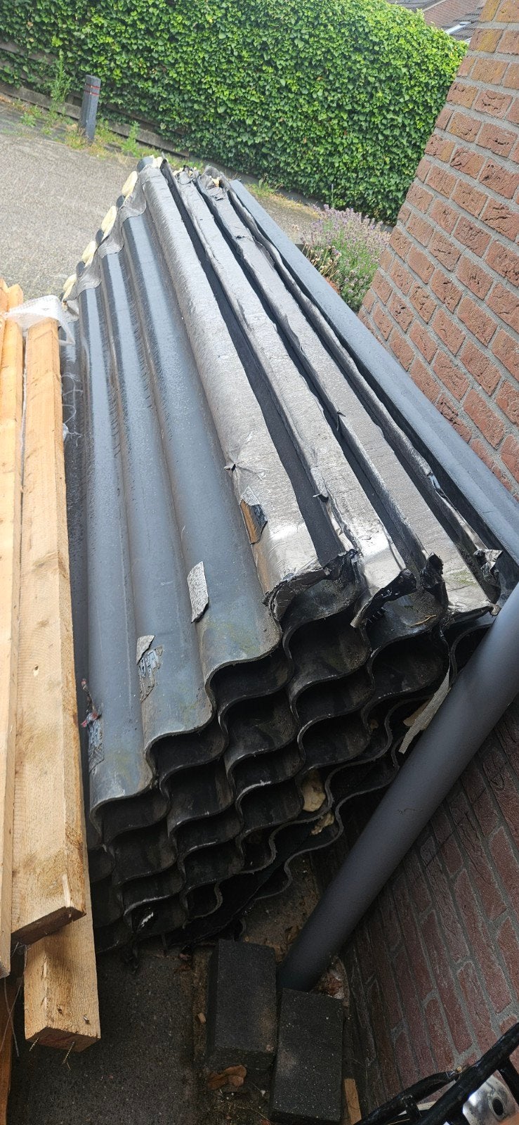 Gebruikte golfplaten, Overige materialen, Gebruikt, Zwart, Ophalen of Verzenden