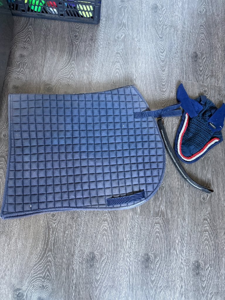 Dekje, masker en neusriem paard pony, Gebruikt, Overige disciplines, Harry's Horse, Blauw