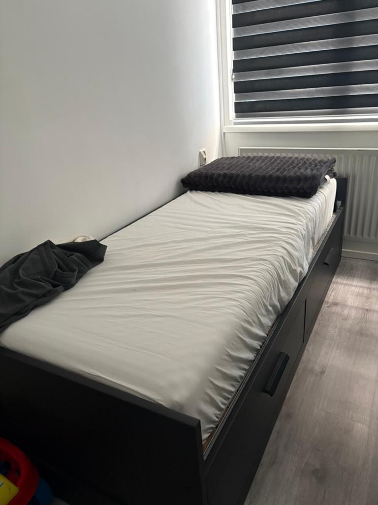 Ikea bed, Ophalen, Verstelbaar, Zwart, Tweepersoons
