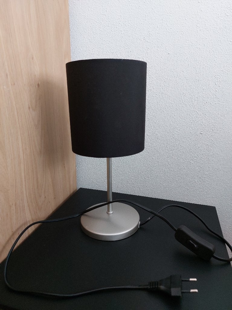 Zwart tafel lampje, Zwart, Ophalen of Verzenden, Zo goed als nieuw, Textiel