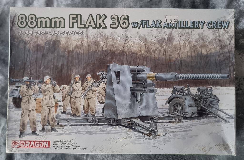 Dragon 88mm FLAK 36 with Crew 1/35, Overige merken, 1:32 tot 1:50, Overige typen, Nieuw