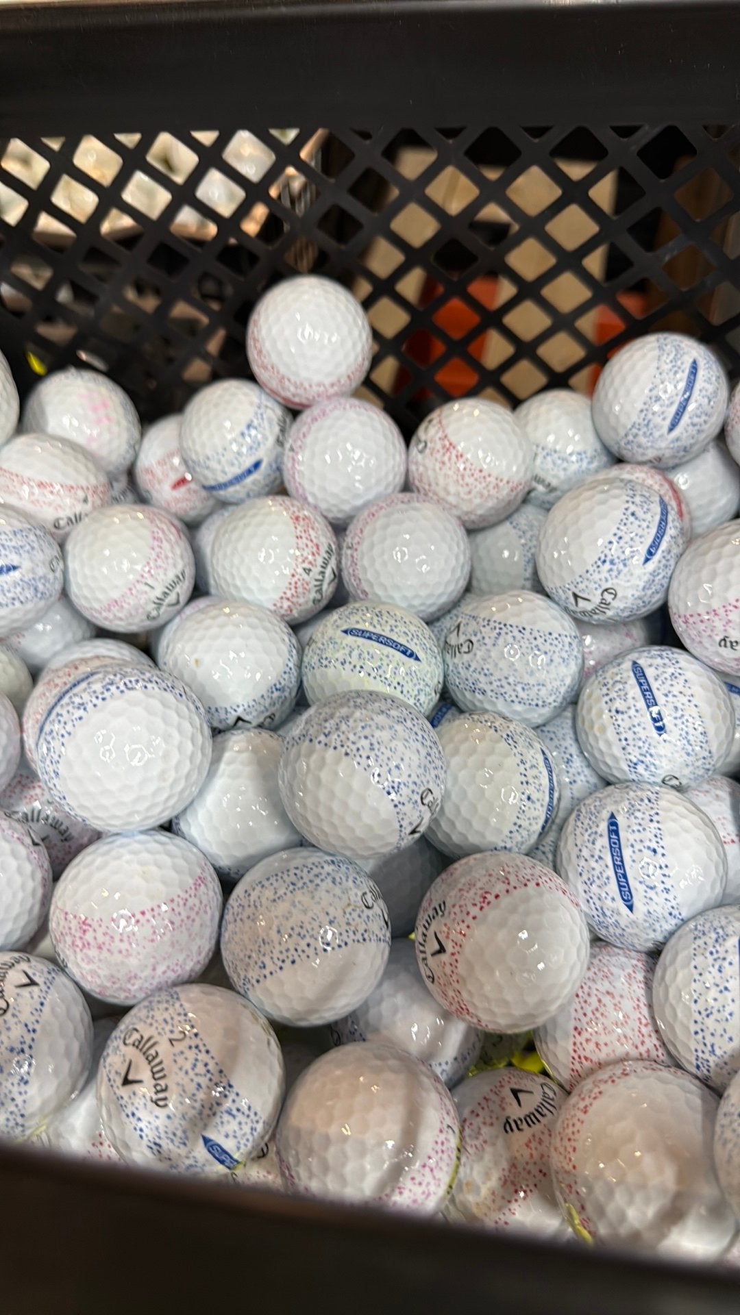 50x Supersoft Splattern Golfballen, Ophalen of Verzenden, Zo goed als nieuw, Bal(len)