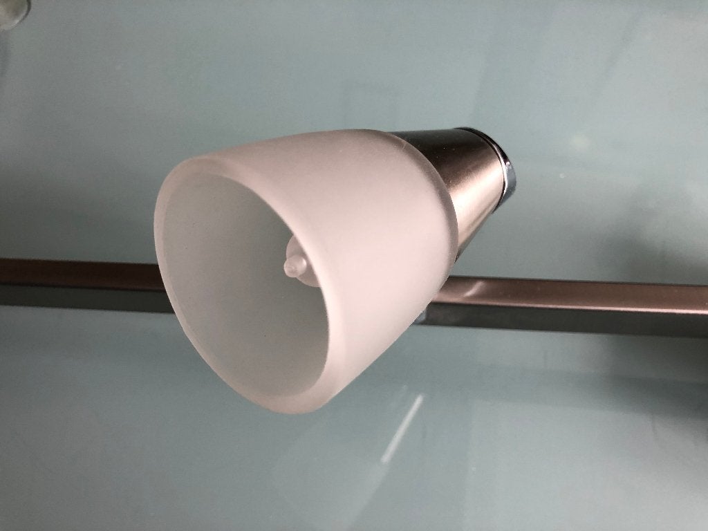 Eglo plafondlamp 4 spots melkglas RVS nikkel, Ophalen, Modern, Verstelbaar, Zo goed als nieuw